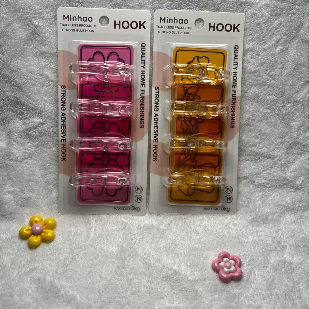 Square gilded film coat hook, large card, kitchen door pasting, hanging hook, wardrobe hanging hook Specification image