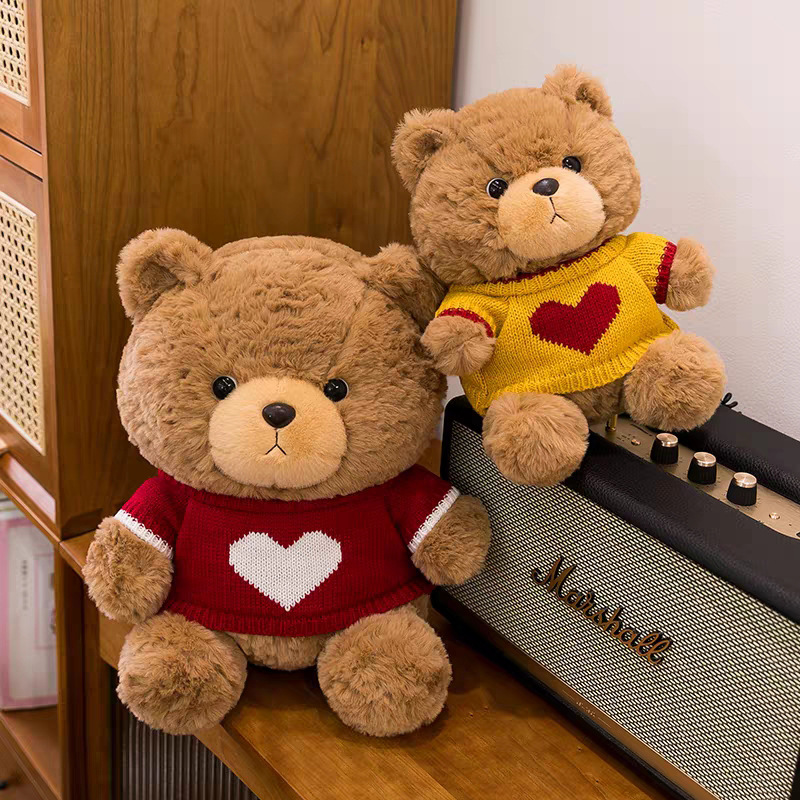 Cute hoodies, bear dolls, dressing dolls, teddy bears, plush dolls, children's birthday gifts, wedding throwing dolls details Picture