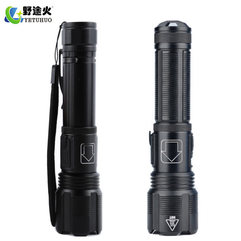 Cross-Border New Pen Clip Battery Level Display Type-C Charging Outdoor Strong Light Zoom Xhp50 Long-Range Usb Portable Flashlight Specification drawing