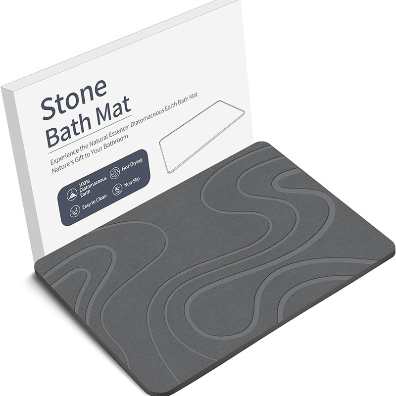 Cross-border stone bath mat, diatomite bath mat, super absorbent diatom mud hard stone bath mat, anti-slip and easy to clean in the bathroom
