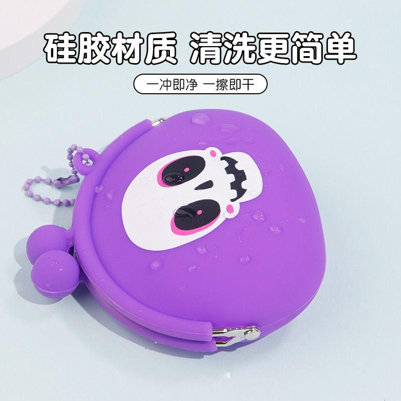 Cross-border European and American style Halloween mini silicone coin purse, funny ghost pumpkin children's coin earphone storage case Specification image