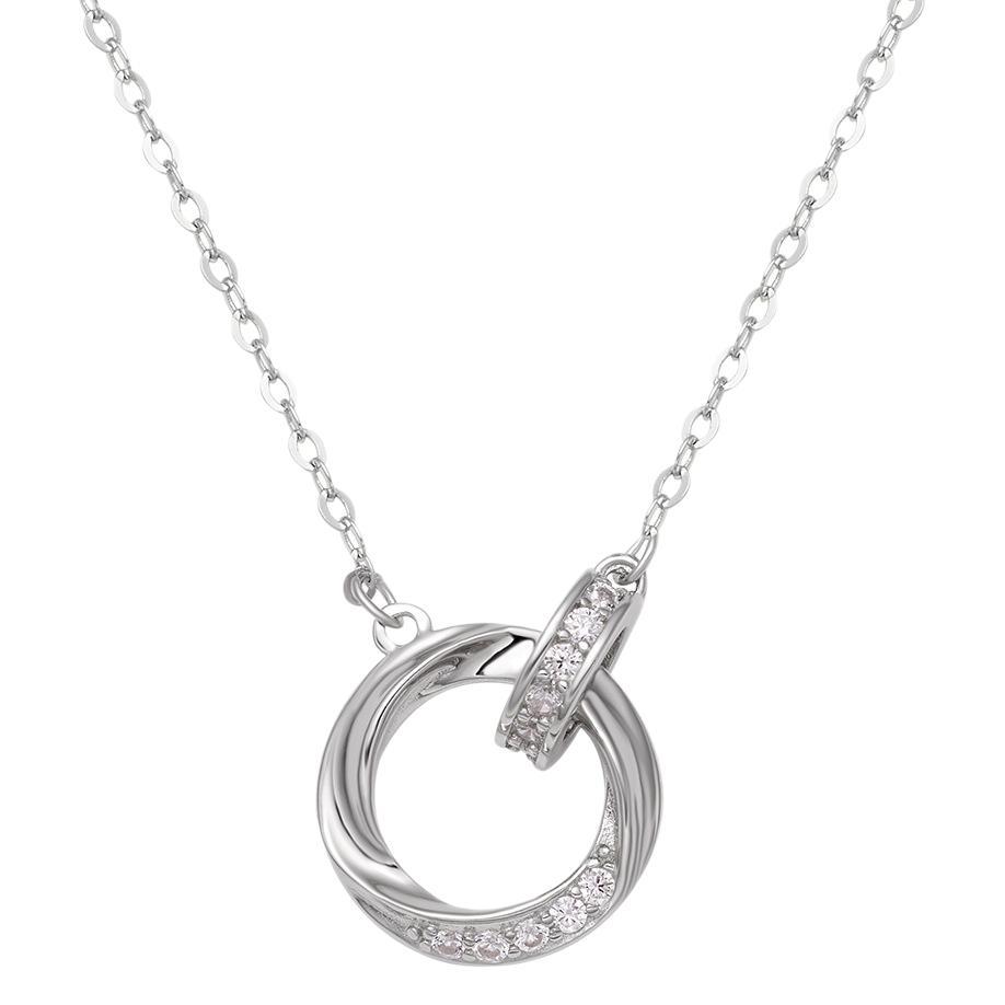 S925 pure silver light luxury Mobius strip collarbone chain, interlocking links, high-end design sense necklace, women's factory wholesale Item Picture