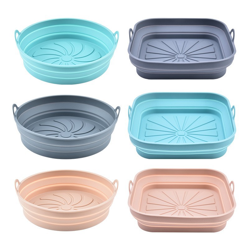 The manufacturer has folding air fryer silicone baking trays, round air fryer baking trays, and square air fryer baking trays in stock Item Picture