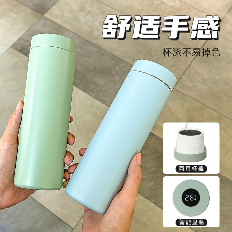 智能测温子弹头保温杯不锈钢真空智能显温保温水杯商务礼品杯定制