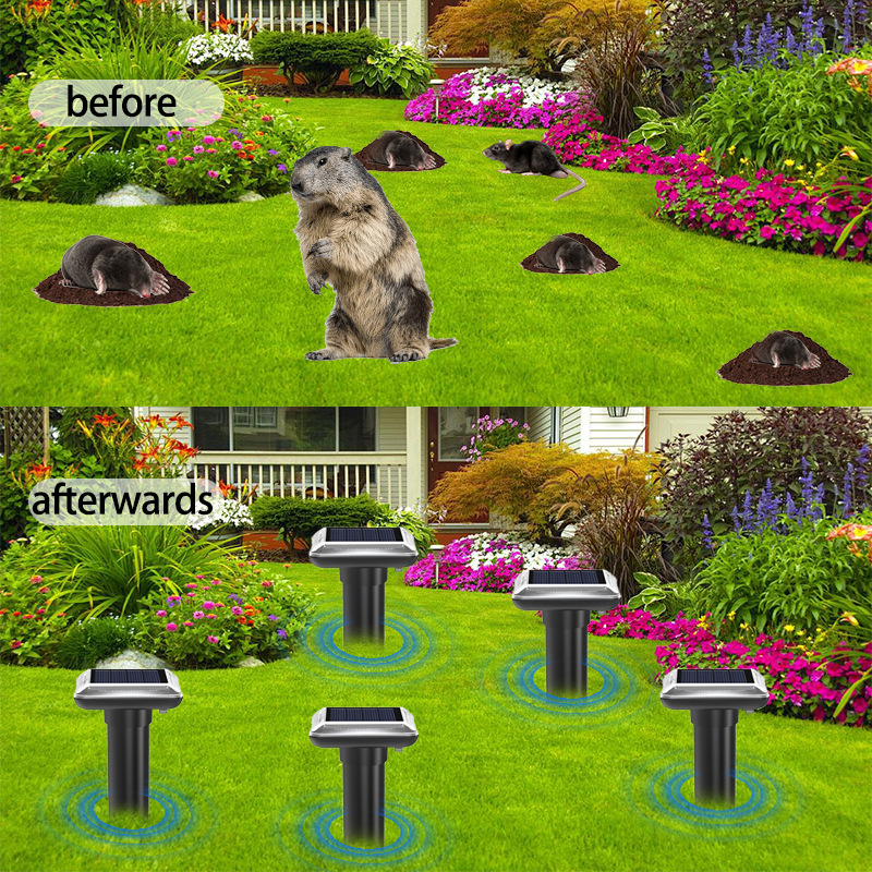 Cross-border bestseller: Solar-powered ultrasonic animal repellent, outdoor waterproof, sun-proof, snake and mole repellent, and buzzer rat repellent Specification image
