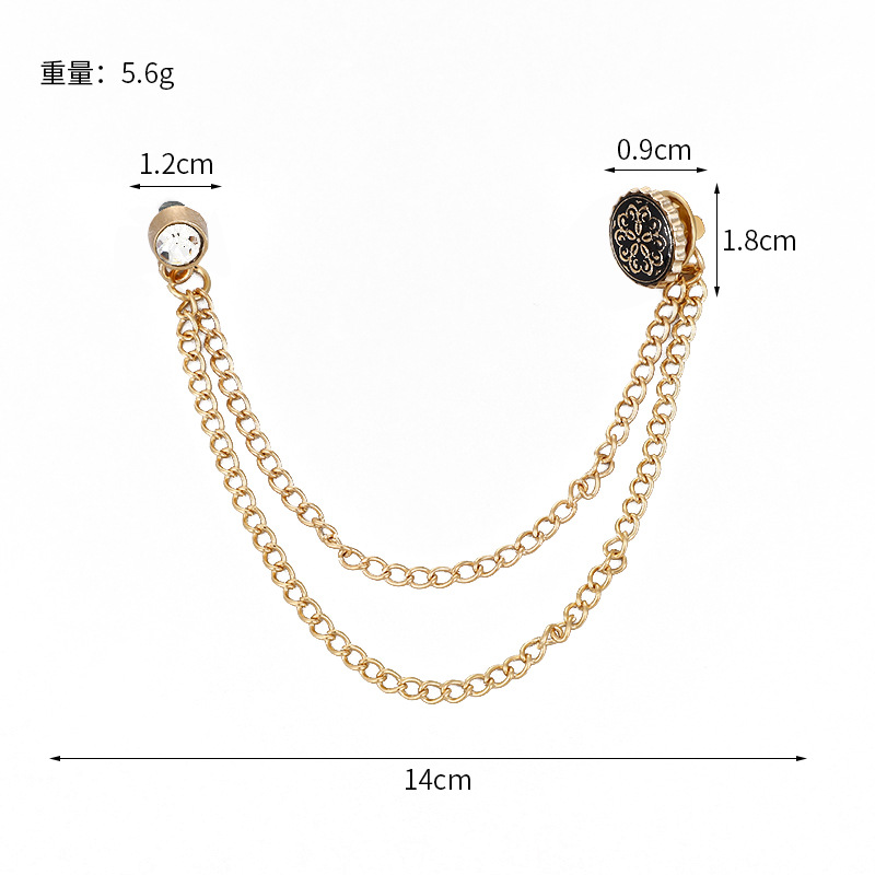 简约流苏链条胸针ins男女外套衬衫复古胸花上衣混搭饰品几何型白底实物图