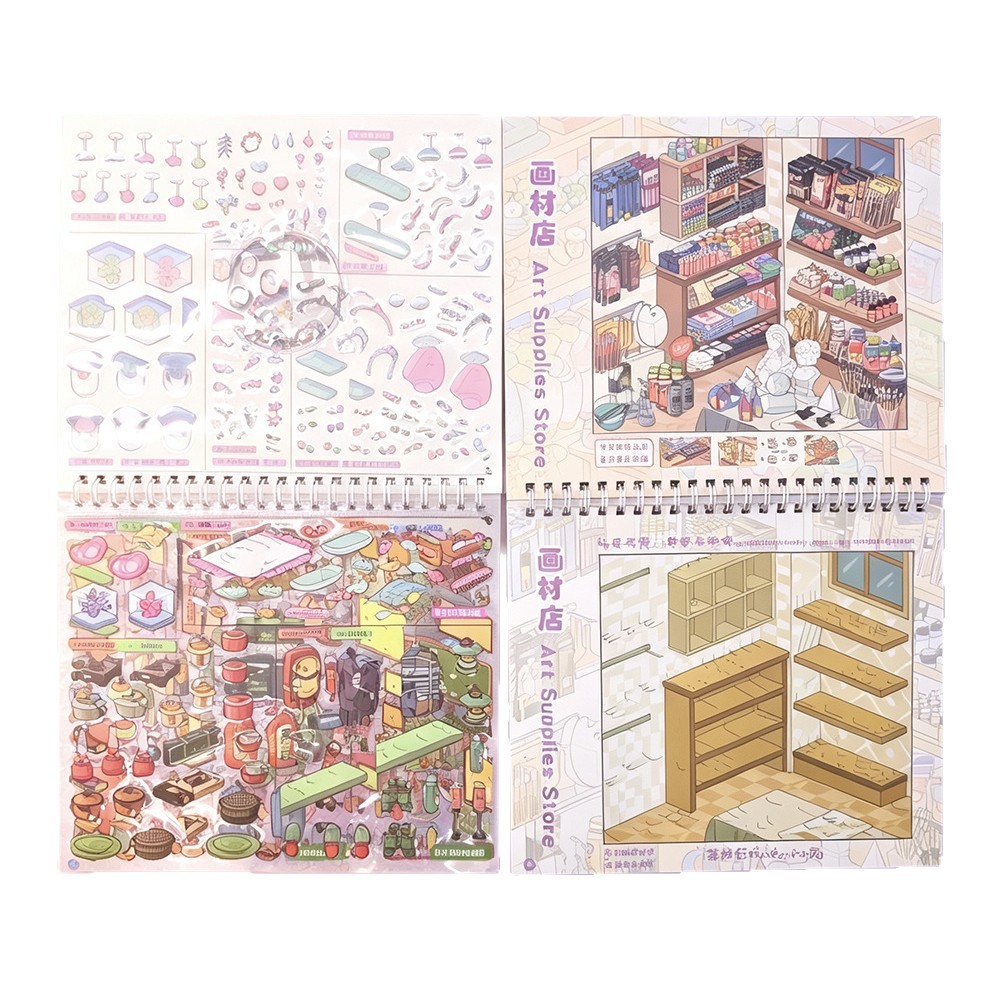 New coil code goods, floating collection book, princess girl scene, costume stickers, landscape planner stickers Item Picture