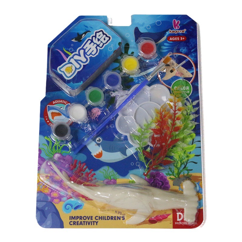 Cartoon creative coloring cards for children, DIY Marine life cognition, hands-on DIY coloring toy cards, Fun toys direct sales Item Picture