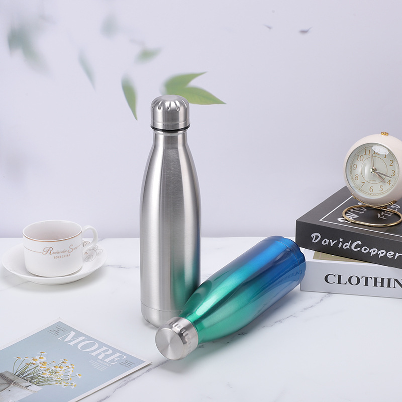 Double-layer stainless steel insulated cups, large-capacity portable water bottles for male and female students' sports, cola bottles, water cups wholesale details Picture