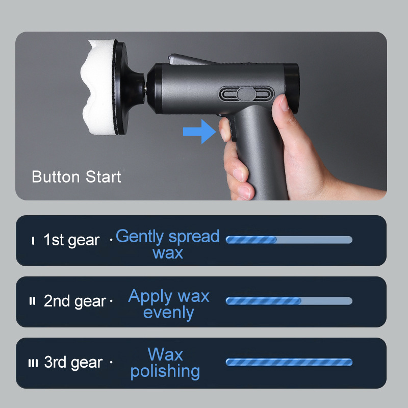 Car waxing magic tool, wireless polishing machine, grinding machine, beauty car paint scratch repair, sponge wheel polishing disc details Picture