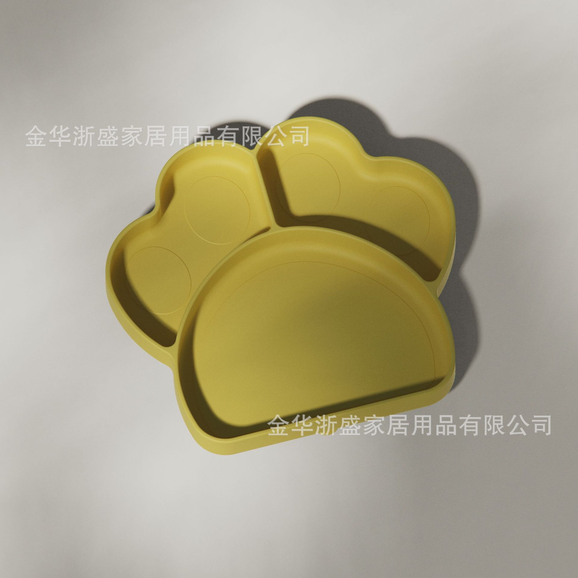 Cartoon foot sole silicone dinner plate, high-strength suction one-piece children's silicone feeding compartment suction cup type dinner plate details Picture