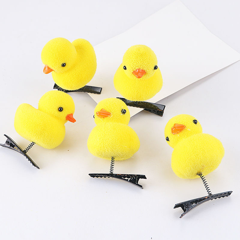 Little yellow duck hair clips, children's outdoor little duck hair clips, cute accessories, tourist attractions, street stalls, toy manufacturers Specification image