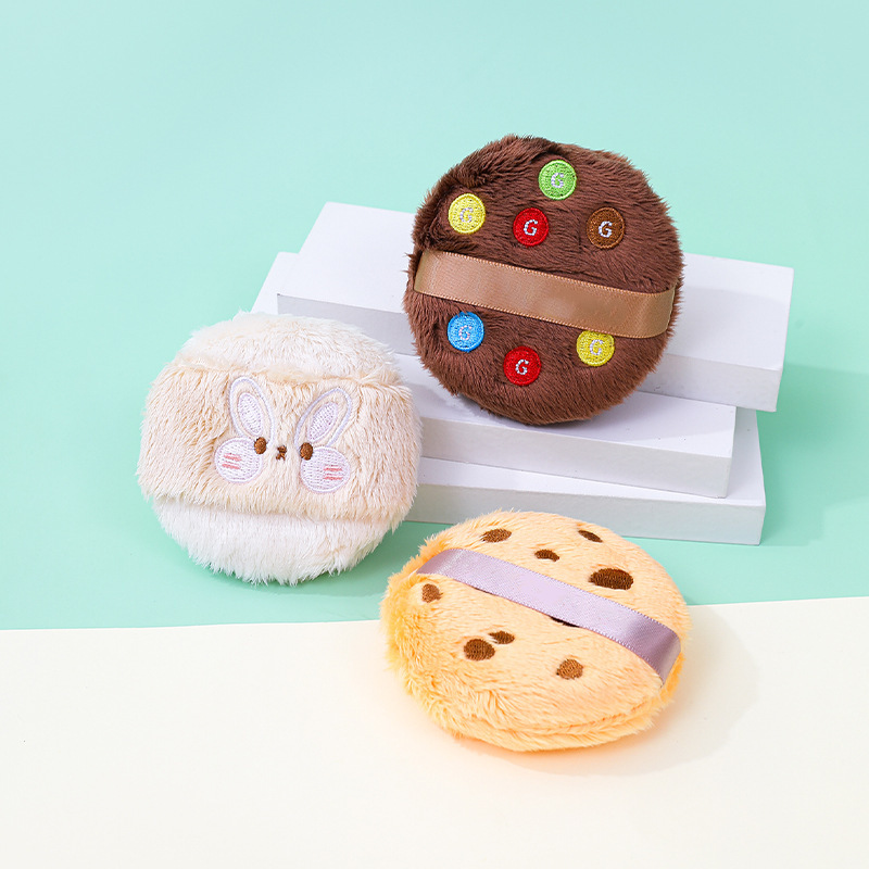 小熊乖乖长绒粉扑不吃粉加大加厚腮红定妆散粉扑化妆海绵定制批发详情图2