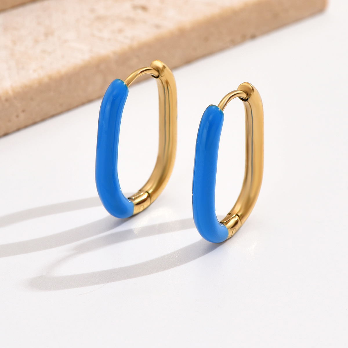 跨境欧美简约高级感不锈钢耳扣气质百搭个性时尚小众轻奢钛钢耳饰