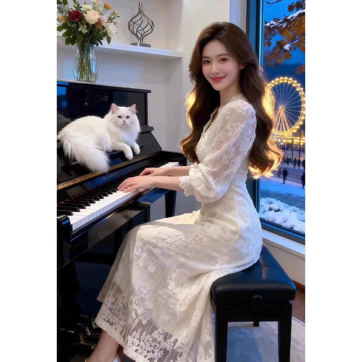 碎花裙/洛森国际/包臀裙/加绒连衣裙/Dress细节图