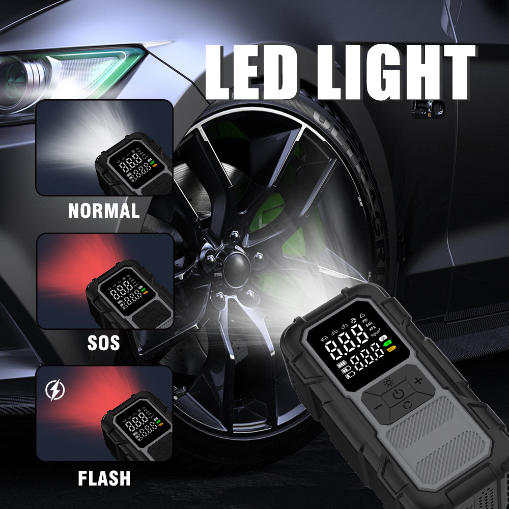 Start the emergency power supply of the integrated inflation machine, portable inflation pump, mini self-propelled electric tire pump, air pump Specification image