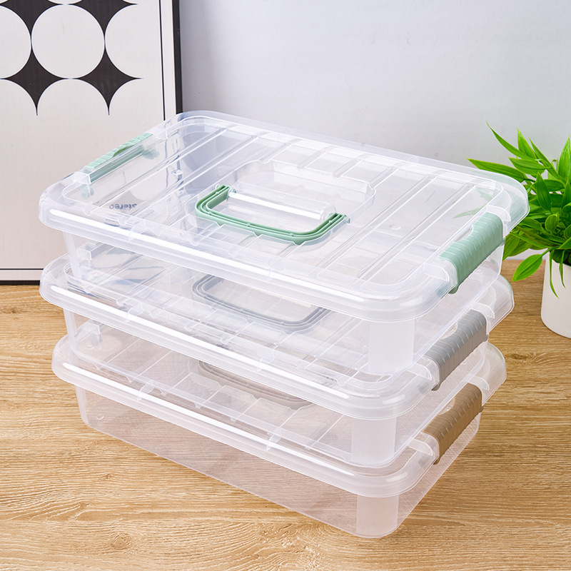 Factory direct sales dust-proof storage boxes, large transparent plastic storage boxes, toy storage boxes, clothing organization boxes, cross-border Specification image