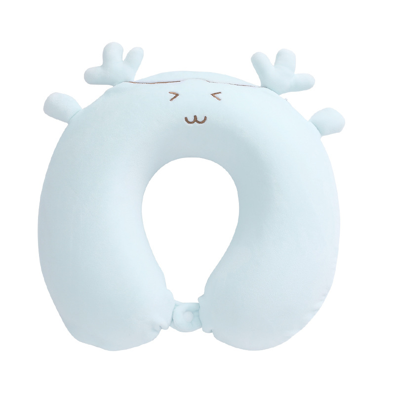 Cartoon U-shaped pillow, goat neck protection U-shaped pillow, memory foam neck pillow, eye mask, travel pillow, nap pillow, slow rebound U-shaped pillow Item Picture