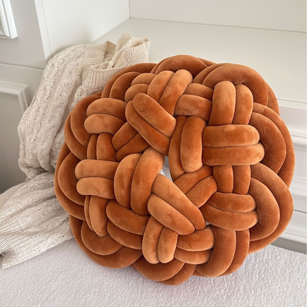 2025年新款手工编织圆垫儿童靠枕装饰地垫沙发床头靠垫屁垫坐垫细节图