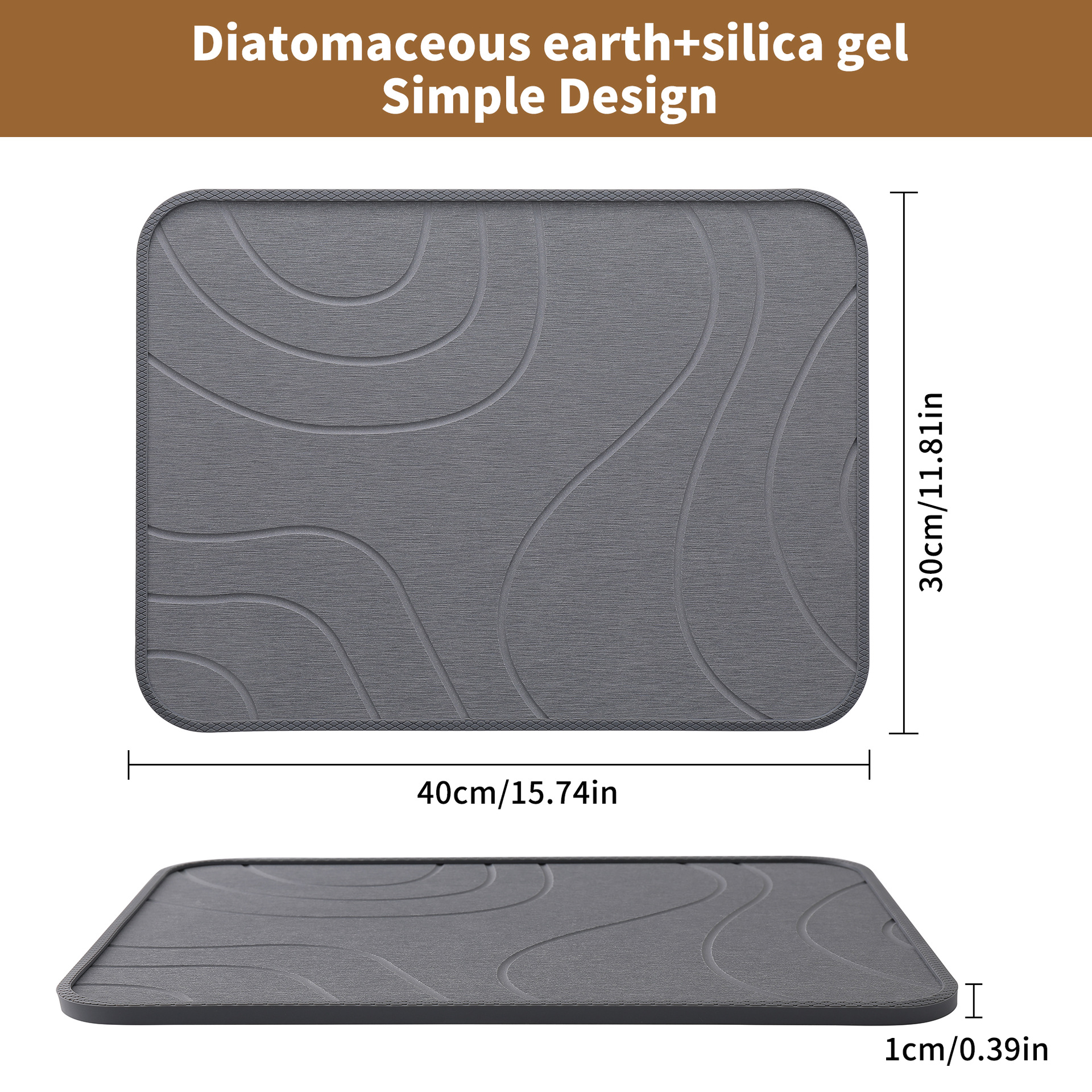 Cross-border new silicone case combined with diatomite absorbent board, kitchen draining and drying pad, countertop coffee pad, anti-slip Application Scenario