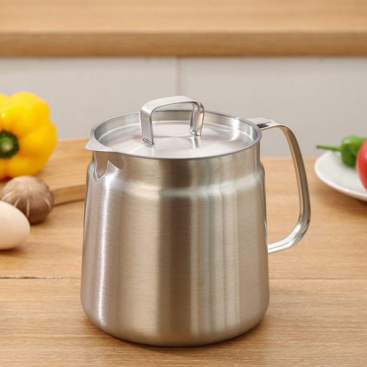 304不锈钢油壶家用大容量储油罐分离油渣瓶带过滤网炸篮油滤油壶