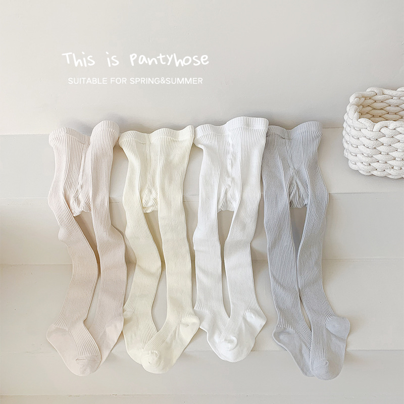 Girls' leggings 2025 Spring/Summer new style thin strip children's leggings Japanese-style solid color girls' pantyhose Specification image