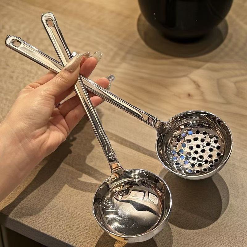 Thickened spoons, commercial restaurant spoons, household soup spoons, kitchen restaurant hot pot spoons, strainers