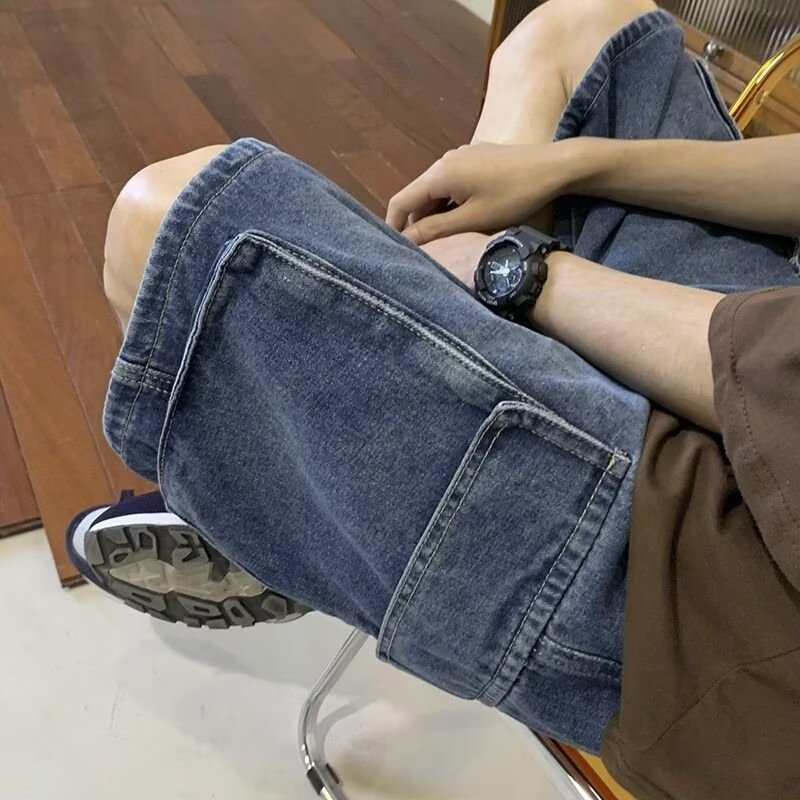 帅气短裤男款夏季薄款宽松直筒五分裤子日系潮牌休闲运动工装中裤