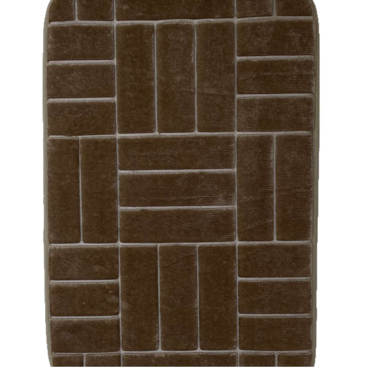Simple flannel embossed pad, bathroom waterproof and anti-slip pad, memory foam pvc mesh bottom, hot-pressed brick texture floor Item Picture