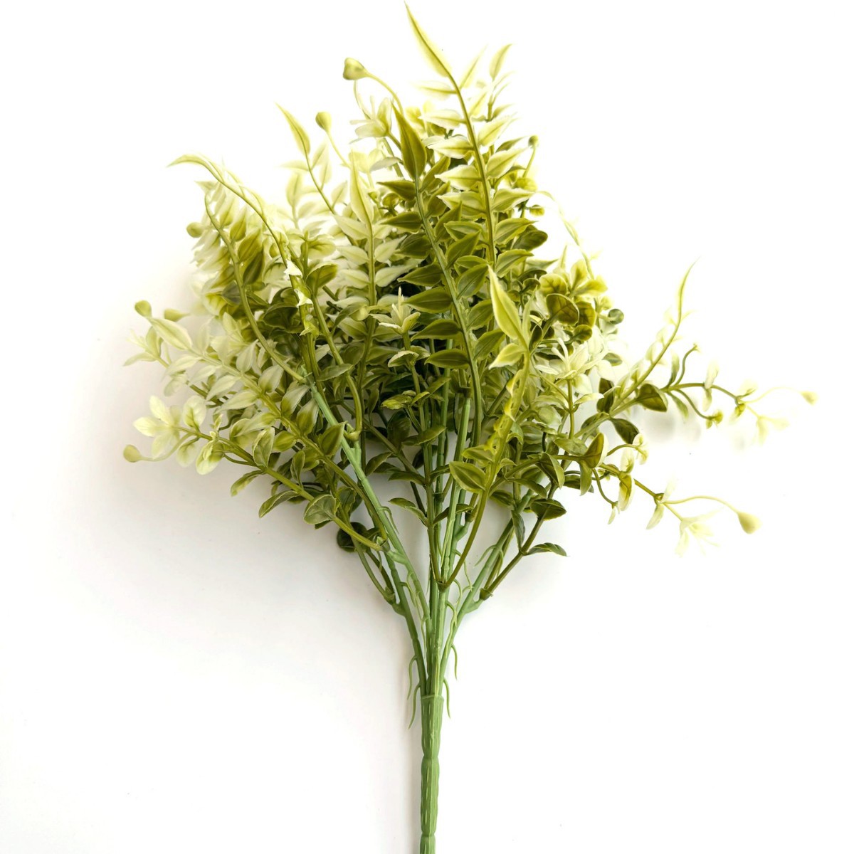 批发仿真植物网红绿植尤加利叶竹叶把束系列绿叶绿植塑料水草把束白底实物图