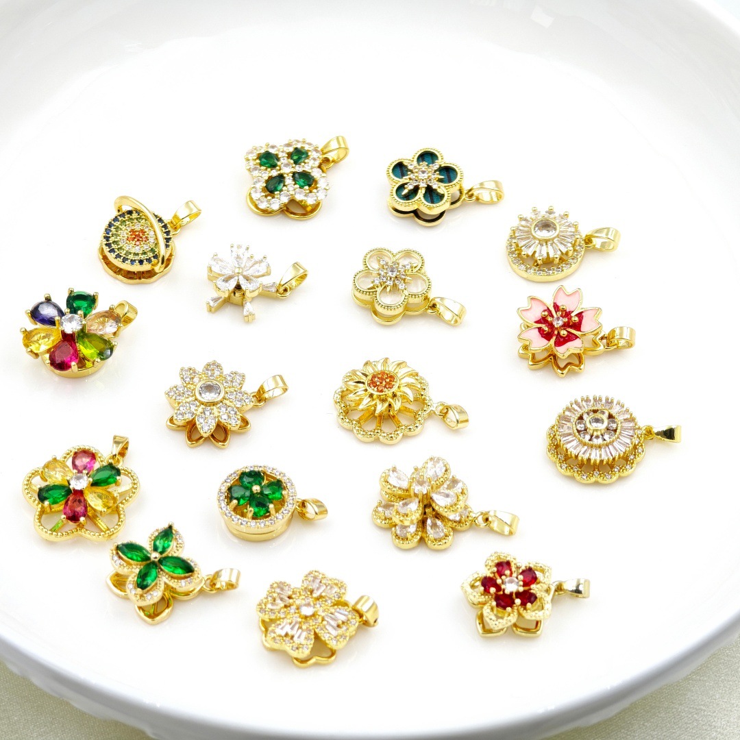 Cross-border stress-relieving rotating pendant, heart-shaped rotating accessory bracelet, jewelry necklace pendant, diy accessory pendant