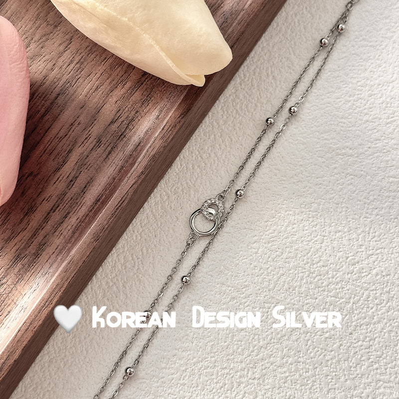 s999莫比乌斯环双层纯银手链女生轻奢小众精致2024年新款生日礼物