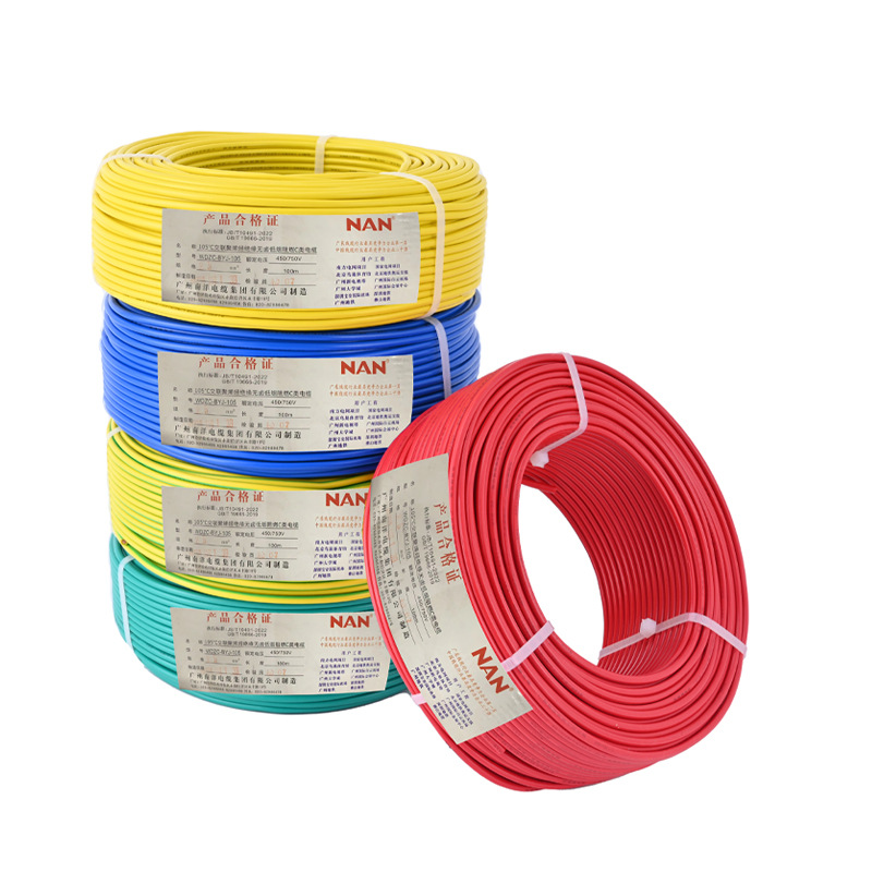 Guangzhou Nanyang NAN brand WDZB-BYJ1.5/2.5/4 square national standard copper core flame-retardant low smoke zero halogen wire Item Picture