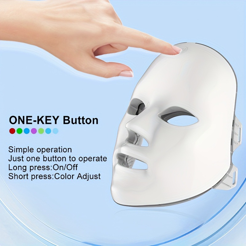 shanilak Cross-border Home LED color light beauty mask Silicone adhesive infrared light multi-wavelength facial care device details Picture