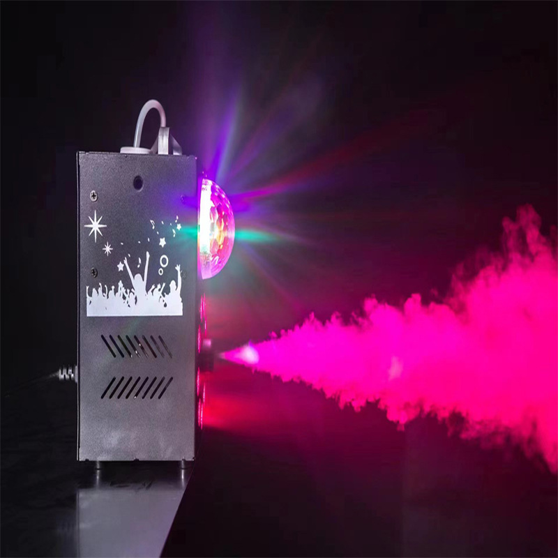 Factory direct sales 700WLED remote control magic ball full-color stage smoke machine, stage special effects, wedding party, bar, nightclub atmosphere rendering, Halloween, Christmas festival event atmosphere creation Specification drawing