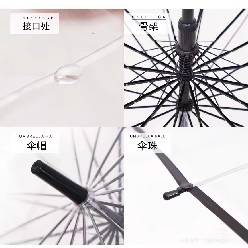 8-bone transparent umbrella, automatic folding, fresh sun umbrella, unisex, long-handled, semi-automatic, student wholesale Application Scenario