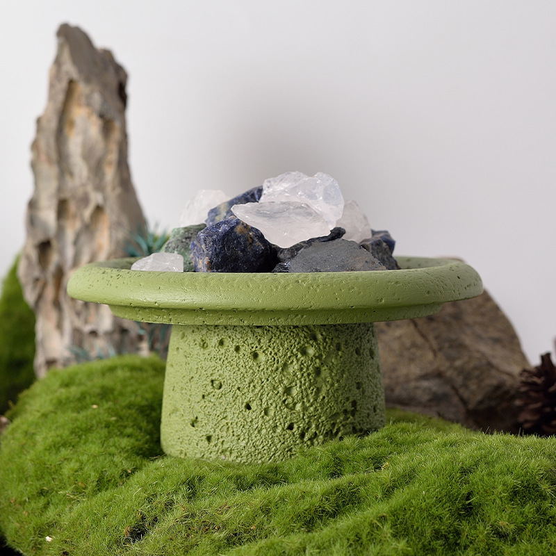 蜡烛杯空杯苔原扩香石无火香薰晶石室内持久家用精油香氛摆件