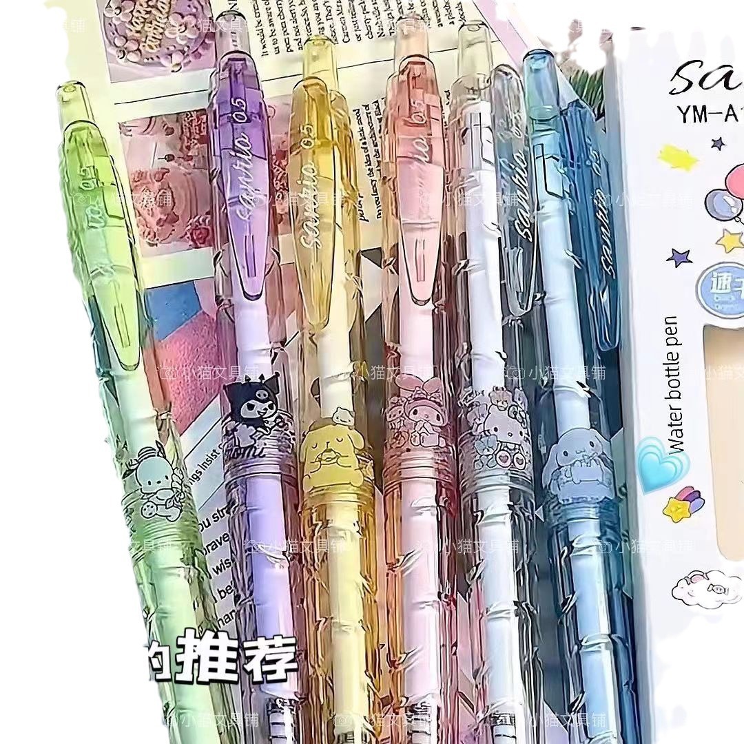 Beverage PET bottle press gel pen Summer special drink ins High appearance level student special black pen quick-drying practice pen details Picture