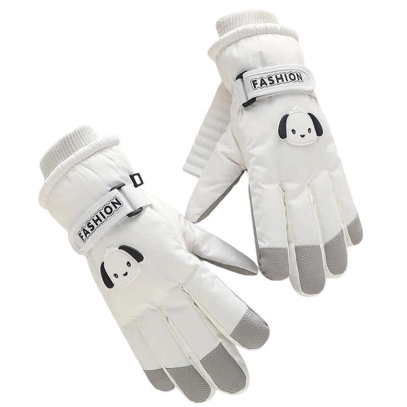 New ski gloves for women in autumn and winter, thickened fleece cotton windproof and warm, cartoon creative touch screen adult gloves Item Picture