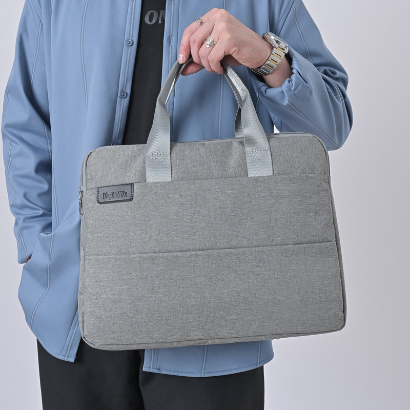 商务三层手提包大容量笔记本电脑包收纳通勤文件袋多隔层公文包