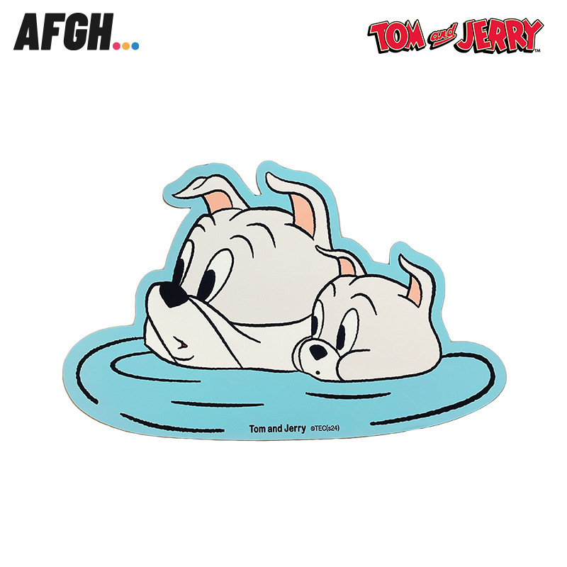 AFGH正版猫和老鼠联名斯派克和泰克水面探脑吸水地垫硅藻泥软垫白底实物图