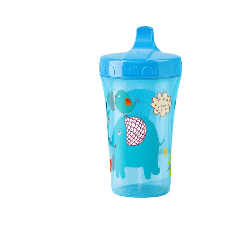 工厂直销 鸭嘴婴儿学饮杯300ml大容量夏季水杯密封防漏 婴儿水杯白底实物图