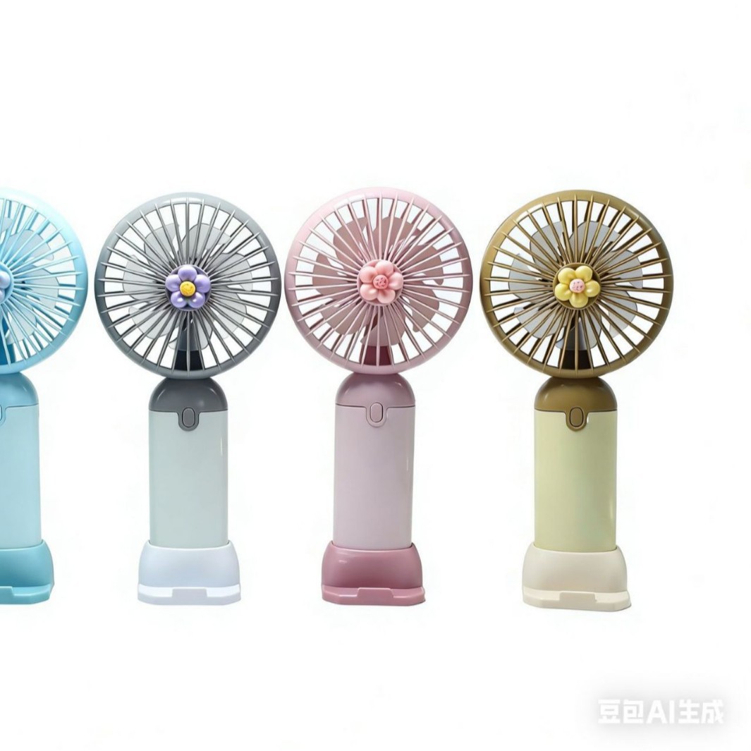 HX07-2 Cartoon handheld fan, digital display, portable, small, mini, silent office desk Specification image