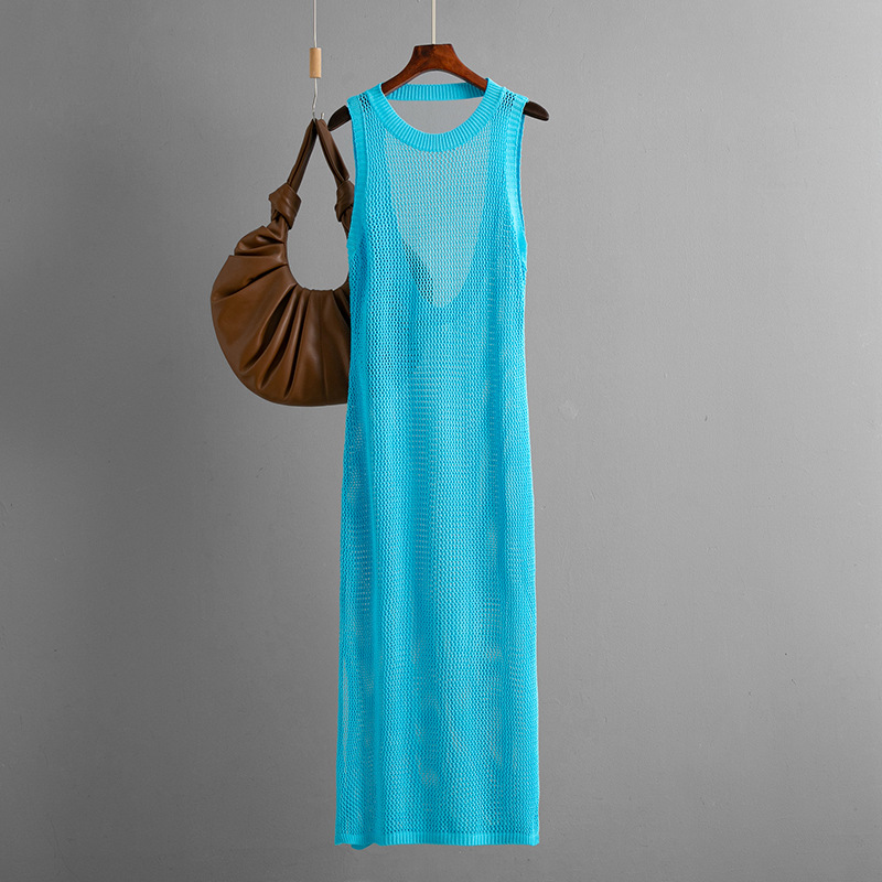 2025 European and American new style sexy cut-out backless beach smock, seaside vacation long dress Bikini smock dress Application Scenario