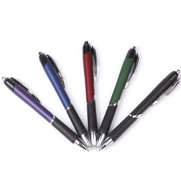 Tianfeng push-spring Ballpoint Pen 556A, foreign trade plastic Ballpoint pen, plastic semi-metal Ballpoint pen Application Scenario