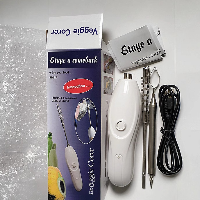 Multi-functional fruit and vegetable core remover, USB charging fish scale scraping tool, electric portable hole digger, small egg beater