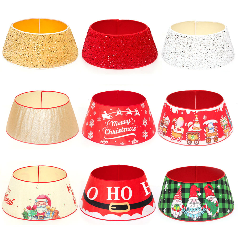 Cross-border new product TEMU Christmas decoration: Plush tree frame, sequined three-dimensional tree skirt base, circular base frame under the Christmas tree Item Picture
