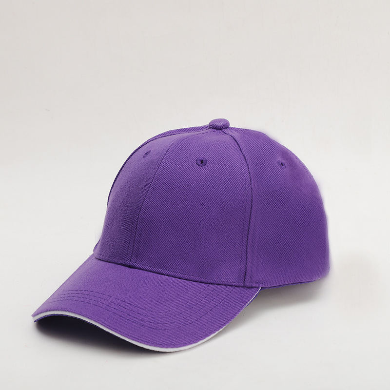 Cross-border solid color sun hat, thickened sandwich style polyester glossy solid color baseball cap, curved brim baseball cap, sun hat Specification image