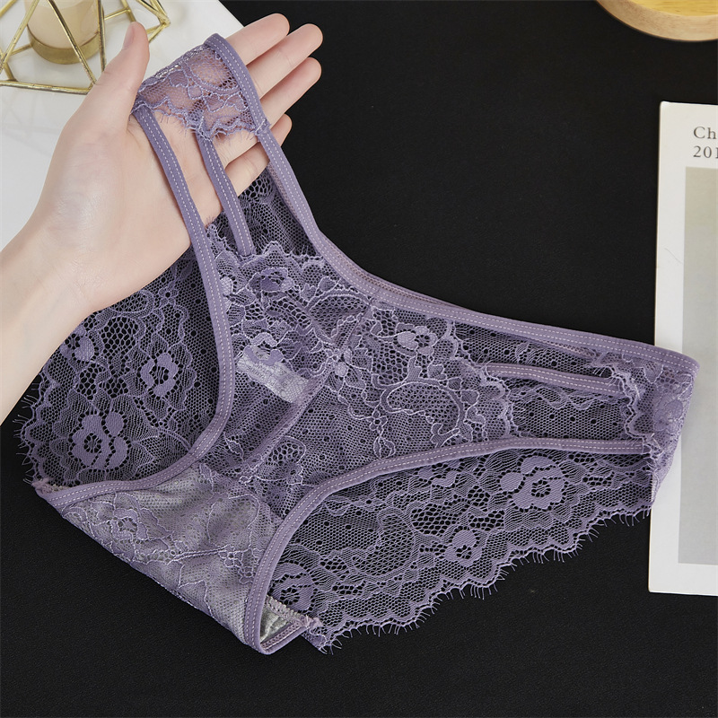 Best-selling women's lace-trimmed underwear with sexy bow, graphene antibacterial crotch, cutout, high elasticity and low waist, 7607# Application Scenario