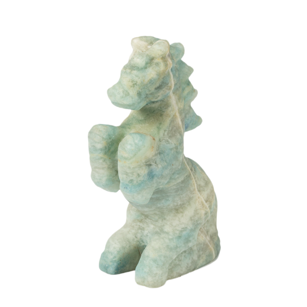 天然樱花玛瑙雕刻小怪兽精灵独角兽摆件摆台公仔,新品节日礼品白底实物图